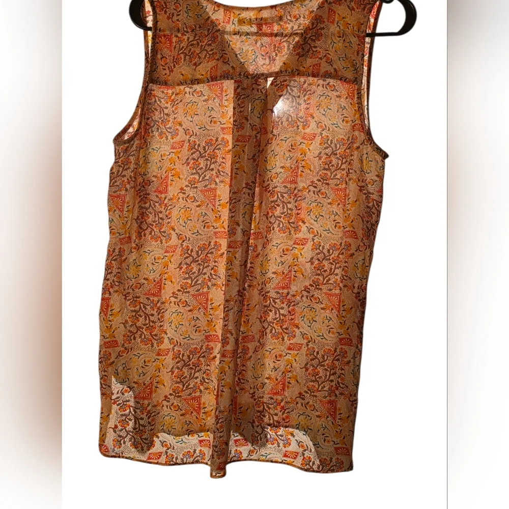 Violet & Claire Orange Floral Blouse - Picture 3 of 4